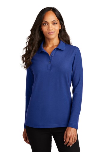 Port Authority Ladies Silk Touch Long Sleeve Polo